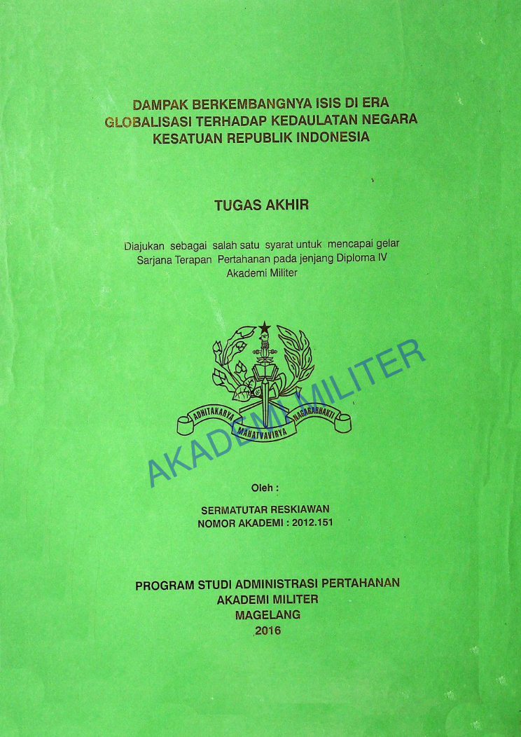 DAMPAK BERKEMBANGNYA ISIS DI ERA GLOBALISASI TERHADAP KEDAULATAN NEGARA KESATUAN REPUBLIK INDONESIA